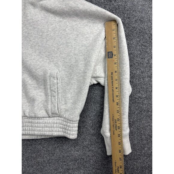 Abercrombie & Fitch Hoodie Womens Large Gray Soft Max Essentials Zip Up Cropped - Picture 4 of 7